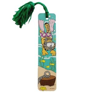 Vintage 70s Garfield Bookmark scuba diving Cat, Jim Davis Antioch USA 1978 H-604